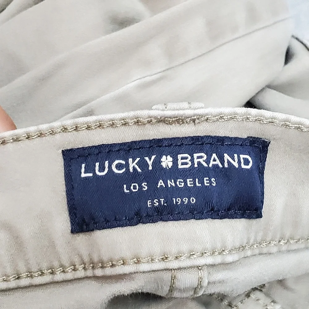 Lucky Brand Men Pants 34X30 Khaki Khakis 121 Slim Straight Button 28